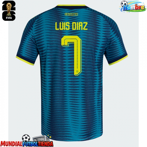 Camiseta Colombia Luis Diaz #7 Segunda Equipación Replica Mundial 2026 mangas cortas